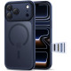 Matinis mėlynas dėklas Apple iPhone 17 Pro telefonui "Tech-Protect MagPeak Magsafe CC"