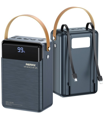 Pilka Išorinė baterija Power Bank 22.5W 80000mAh "Remax RPP-566"