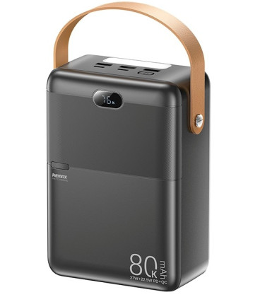 Juoda Išorinė baterija Power Bank 22.5W 80000mAh "Remax RPP-118"