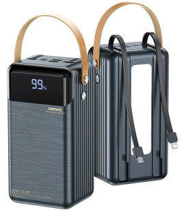 Pilka Išorinė baterija Power Bank 22.5W 60000mAh "Remax RPP-565"