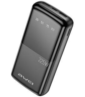 Juoda Išorinė baterija Power Bank PD20W / QC22.5W 20000mAh "Awei P13K"