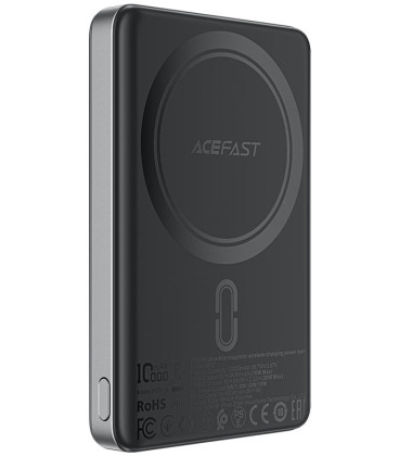 Juoda Išorinė baterija Power Bank PD20W 10000mAh "Acefast M12-10000 Magnetic Wireless"