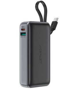 Juoda Išorinė baterija Power Bank PD30W 10000mAh "Acefast M7-10000 With Cable"