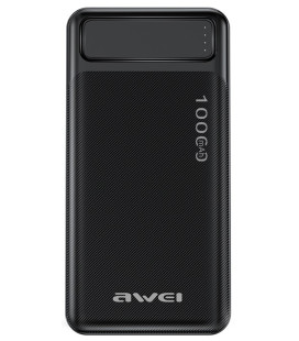 Juoda Išorinė baterija Power Bank 5V/2.1A 10000mAh "Awei P5K"