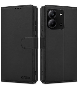 Juodas atverčiamas dėklas Xiaomi Redmi 15C (173 mm) / Poco C85 (173 mm) telefonui "Tech-Protect Wallet"