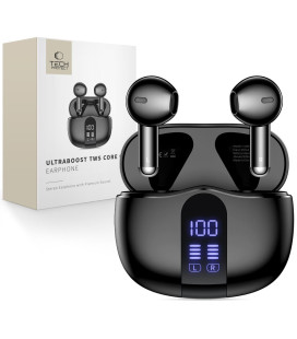Juodos belaidės ausinės "Tech-Protect Ultraboost TWS Earphones Core G2"