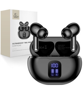 Juodos belaidės ausinės "Tech-Protect Ultraboost TWS Earphones Pro G2"