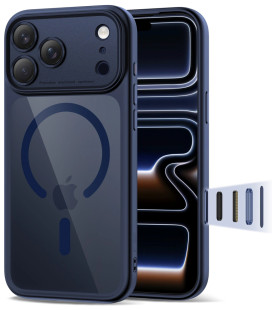 Mėlynas / skaidrus dėklas Apple iPhone 17 Pro telefonui "Tech-Protect MagPeak Magsafe CC"