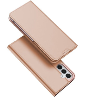 Rausvai auksinės spalvos atverčiamas dėklas Samsung Galaxy A17 / A18 4G / 5G telefonui "Dux Ducis Skin Pro"