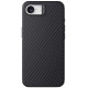 Juodas dėklas Apple iPhone 16E telefonui "Nillkin Synthetic Fiber PRO Magnetic Hard"