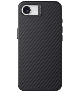 Juodas dėklas Apple iPhone 16E telefonui "Nillkin Synthetic Fiber PRO Magnetic Hard"