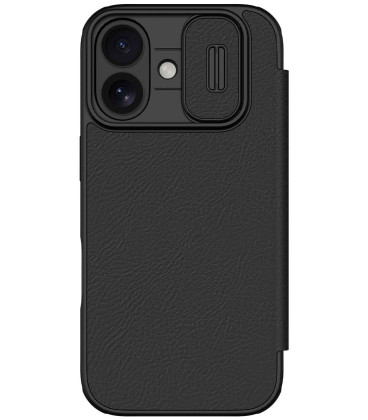 Odinis juodas atverčiamas dėklas Apple iPhone 17 telefonui "Nillkin Qin Book Pro"