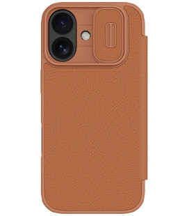 Odinis rudas atverčiamas dėklas Apple iPhone 17 telefonui "Nillkin Qin Book Pro"