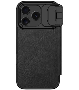 Odinis juodas atverčiamas dėklas Apple iPhone 17 Pro telefonui "Nillkin Qin Book Pro"