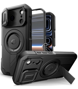 Juodas dėklas Apple iPhone 17 Pro telefonui "Tech-Protect Kevlar Magsafe"