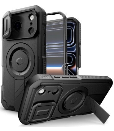 Juodas dėklas Apple iPhone 17 Pro Max telefonui "Tech-Protect Kevlar Magsafe"