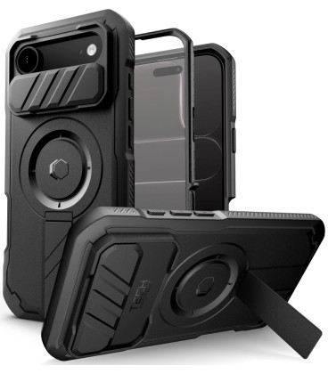 Juodas dėklas Apple iPhone Air telefonui "Tech-Protect Kevlar Magsafe"