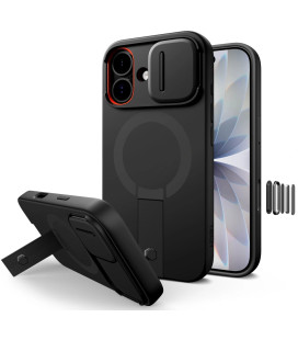 Juodas dėklas Apple iPhone 17 telefonui "Tech-Protect Kevlar Aura Magsafe"