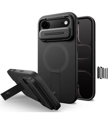 Juodas dėklas Apple iPhone Air telefonui "Tech-Protect Kevlar Aura Magsafe"