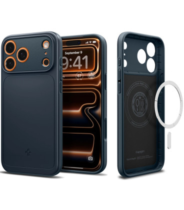 Pilkas (Metal Slate) dėklas Apple iPhone 17 Pro Max telefonui "Spigen Thin Fit MAG Magsafe"