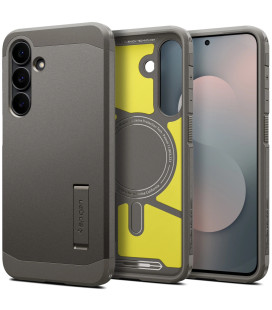 Pilkas (Gunmetal) dėklas Samsung Galaxy S25 FE telefonui "Spigen Tough Armor MAG Magsafe"