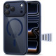 Mėlynas / skaidrus dėklas Apple iPhone 17 Pro Max telefonui "Tech-Protect MagPeak Magsafe CC"