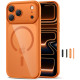 Oranžinis / skaidrus dėklas Apple iPhone 17 Pro Max telefonui "Tech-Protect MagPeak Magsafe CC"