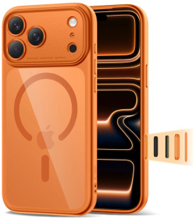 Oranžinis / skaidrus dėklas Apple iPhone 17 Pro telefonui "Tech-Protect MagPeak Magsafe CC"