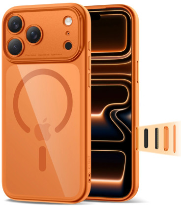 Oranžinis / skaidrus dėklas Apple iPhone 17 Pro telefonui "Tech-Protect MagPeak Magsafe CC" Oranžinis / skaidrus dėklas Apple iPhone 17 Pro telefonui "Tech-Protect MagPeak Magsafe CC"