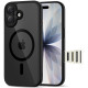Juodas / skaidrus dėklas Apple iPhone 17 telefonui "Tech-Protect MagPeak Magsafe CC"