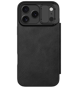 Odinis juodas atverčiamas dėklas Apple iPhone 17 Pro Max telefonui "Nillkin Qin Book Pro"