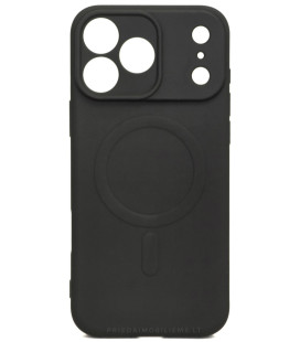 Juodas dėklas Apple iPhone 17 Pro Max telefonui "Silicone Mag Cover"