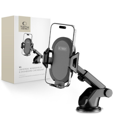 Juodas automobilinis telefono laikiklis "Tech-Protect V1 Universal Car Mount"