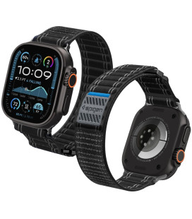 Juoda apyrankė Apple Watch 8 / 9 / 10 / 11 / 12 / SE / Ultra (44 / 45 / 46 / 49 mm) laikrodžiui "Spigen WBF0 Band"
