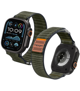 Žalia apyrankė Apple Watch 8 / 9 / 10 / 11 / 12 / SE / Ultra (44 / 45 / 46 / 49 mm) laikrodžiui "Spigen WBF0 Band"