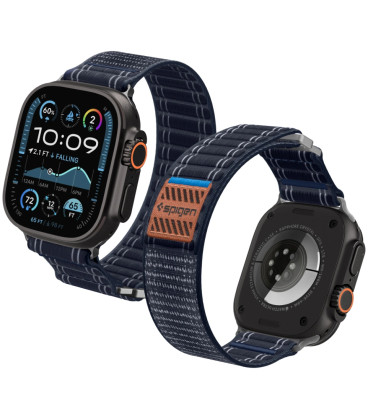 Mėlyna apyrankė Apple Watch 8 / 9 / 10 / 11 / 12 / SE / Ultra (44 / 45 / 46 / 49 mm) laikrodžiui "Spigen WBF0 Band"