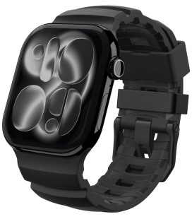 Juoda apyrankė Apple Watch 8 / 9 / 10 / 11 / 12 / SE / Ultra (44 / 45 / 46 / 49 mm) laikrodžiui "Spigen WBS2 Band"