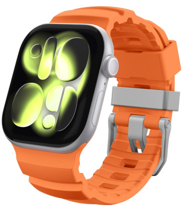 Oranžinė apyrankė Apple Watch 8 / 9 / 10 / 11 / 12 / SE / Ultra (44 / 45 / 46 / 49 mm) laikrodžiui "Spigen WBS2 Band"