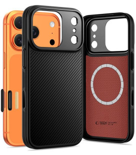 Juodas dėklas Apple iPhone 17 Pro telefonui "Tech-Protect Kevlar Aramid Magsafe CC"