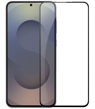 Juodas apsauginis grūdintas stiklas Samsung Galaxy S25 FE telefonui "Nillkin Tempered Glass 2.5D CP+ PRO"