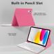 Rožinis atverčiamas dėklas + klaviatūra Apple iPad 10.9” 10 / 2022 / 11” 11 / 2025 planšetei "Tech-Protect SC + Keyboard"