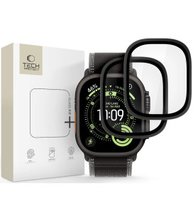 Juodi apsauginiai grūdinti stiklai Apple Watch Ultra 1 / 2 / 3 (49 mm) laikrodžiui "Tech-Protect Glass Ring 2-Pack"