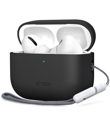 Juodas dėklas Apple Airpods Pro 3 ausinėms "Tech-Protect Silicone"