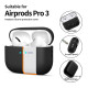 Juodas dėklas Apple Airpods Pro 3 ausinėms "Tech-Protect Silicone"