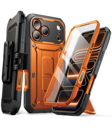 Oranžinis dėklas Apple iPhone 17 Pro Max telefonui "Supcase Unicorn Beetle Pro"