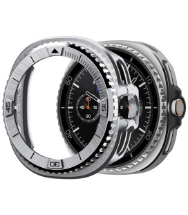 Sidabrinės spalvos rėmelis Samsung Galaxy Watch 8 Classic (46 mm) laikrodžiui "Spigen Bezel Tune Pro Pilot"