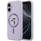 Purpurinis dėklas Apple iPhone 17 telefonui "Karl Lagerfeld Liquid Silicone Karl and Choupette MagSafe Case"