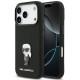 Juodas dėklas Apple iPhone 17 Pro telefonui "Karl Lagerfeld Liquid Silicone Metal Ikonik Case"