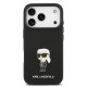Juodas dėklas Apple iPhone 17 Pro telefonui "Karl Lagerfeld Liquid Silicone Metal Ikonik Case"