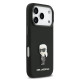 Juodas dėklas Apple iPhone 17 Pro telefonui "Karl Lagerfeld Liquid Silicone Metal Ikonik Case"